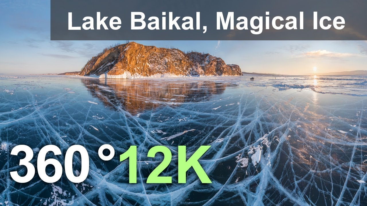 360 video, 贝加尔湖，神奇冰，俄罗斯Lake Baikal, Magical Ice, Russia. 12K aerial video 1.03G ... ...